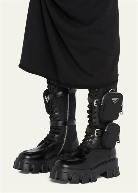 prada boots winter 2015|prada combat boots with pouches.